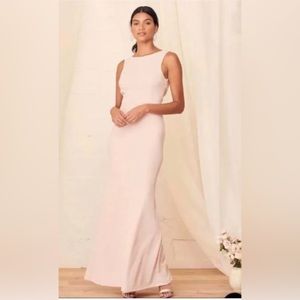 Lulu’s Call My Name Blush Pink Backless Maxi Dress